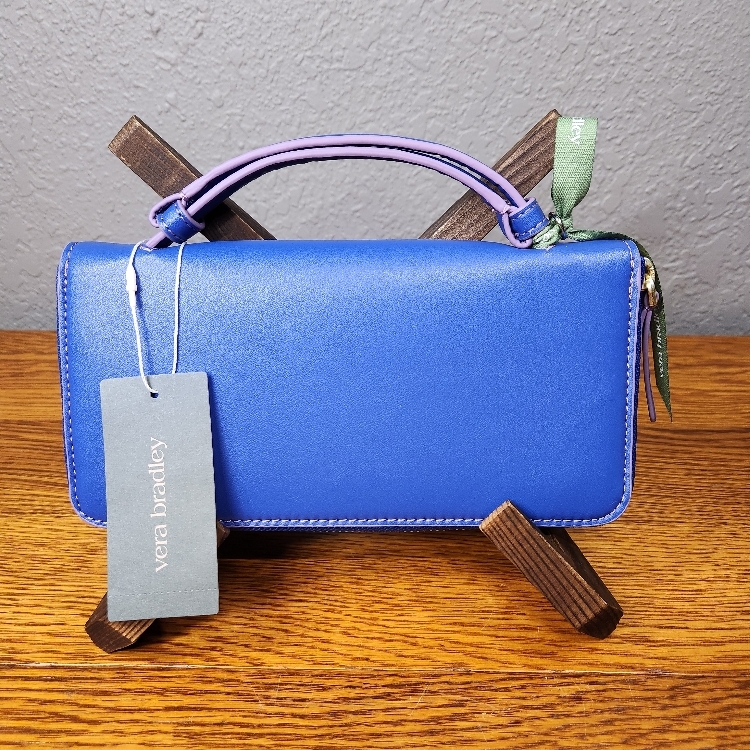 Vera Bradley Leather Accordion Wristlet Deep Ultramarine